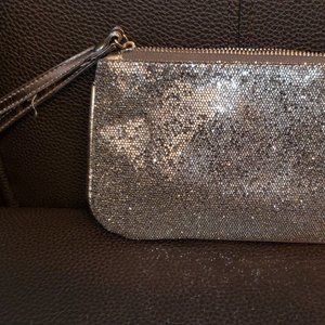 Sparkly Small Silver Clutch